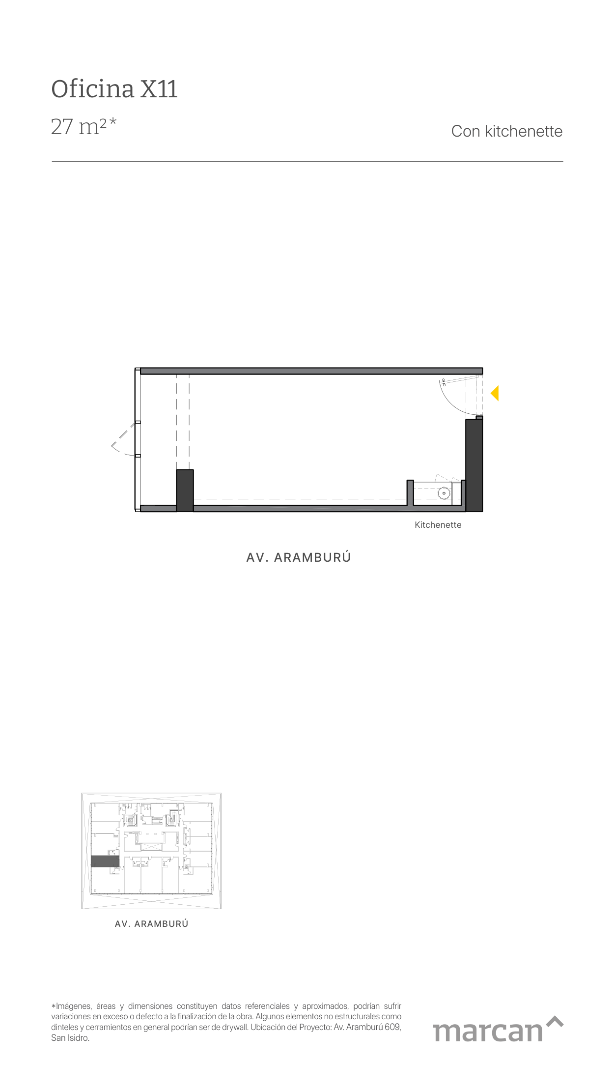 Plano referencial de oficina 201.