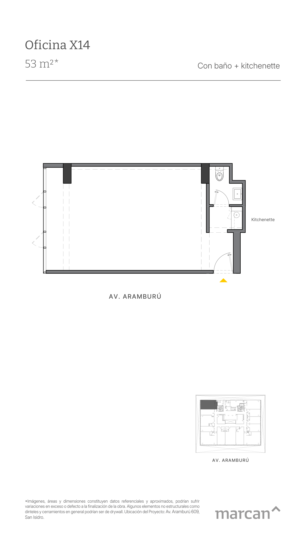 Plano referencial de oficina 312.